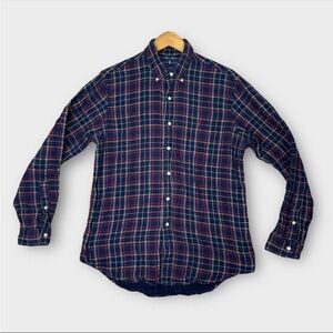 Polo Ralph Lauren Shirt Classic Fit Flannel Indigo Cotton 2 Layer Mens L Blue